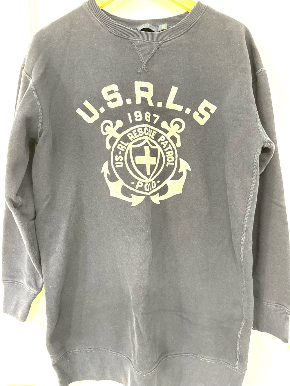 Polo by Ralph Lauren Navy Crewneck Sweatshirt with Cream Rescue Patrol Graphic